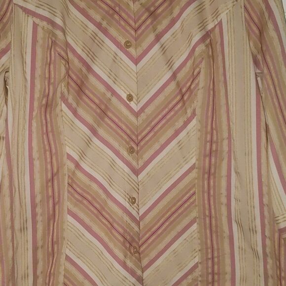 Apostrophe stretch button down top Sz L NWOT - Picture 2 of 4